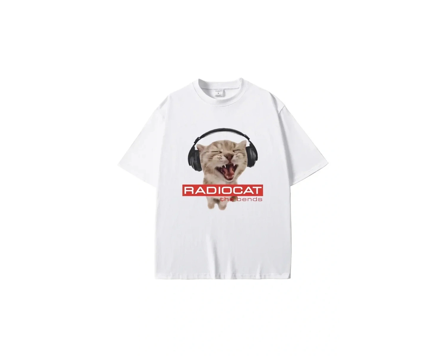 Beyaz Aptal Komik Kedi Memes Tops Streetweed Grafik