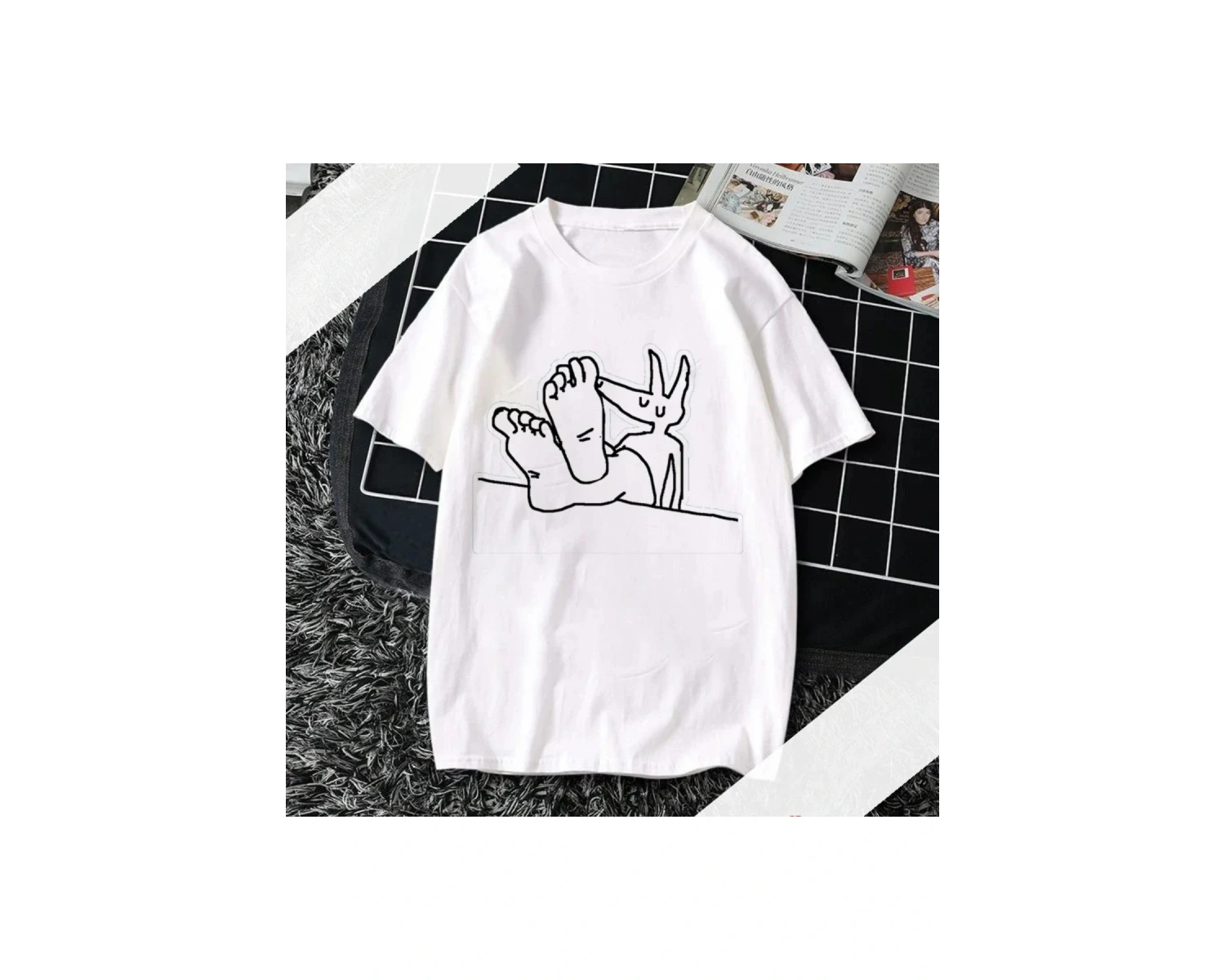 Beyaz Araba Koltuğu Müzik Grubu Kafalık Klasik DMN Uzun kollu Tee Yaz Bisiklet Yaka