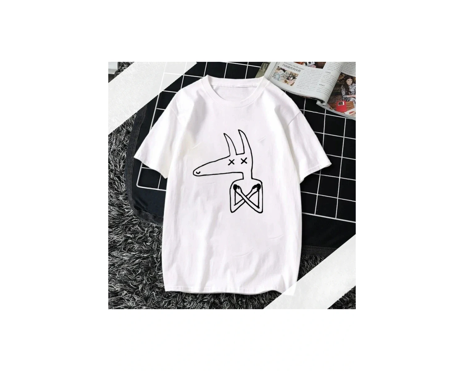 Beyaz Araba Koltuğu Müzik Grubu Kafalık Klasik DMN Uzun kollu Tee Yaz Bisiklet Yaka