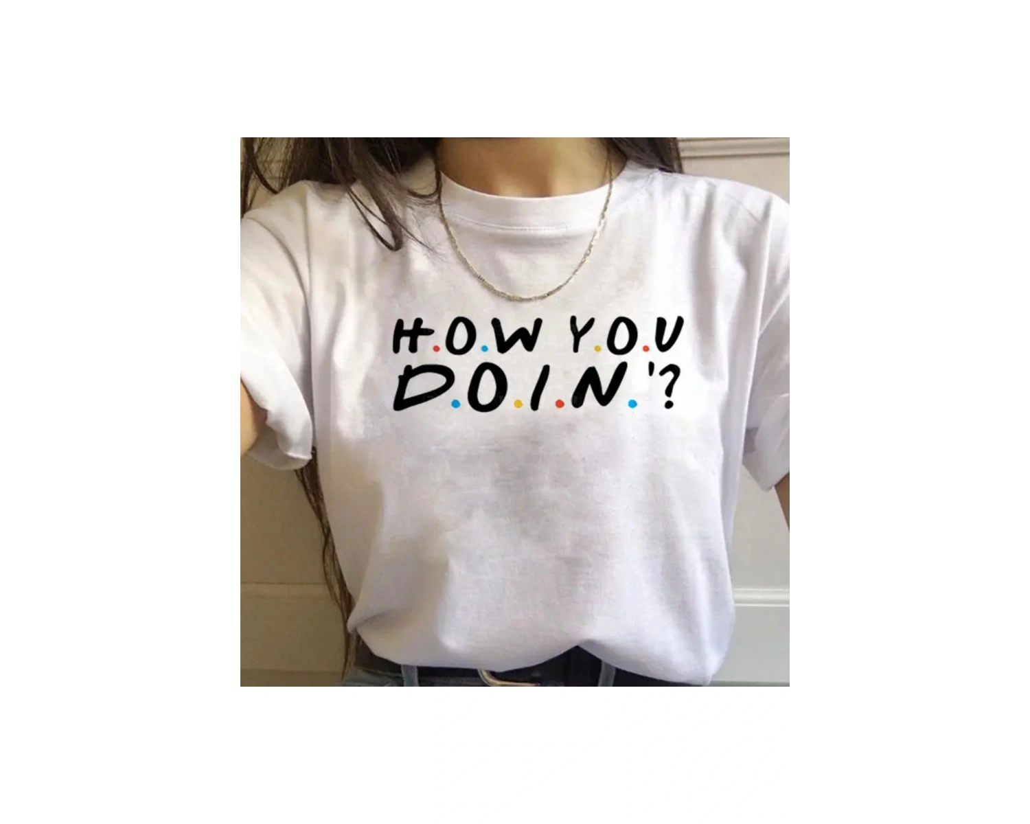 Beyaz Arkadaşlar TV Gösterisi harajuku Ullzang Karikatür Baskı 90s Grafi