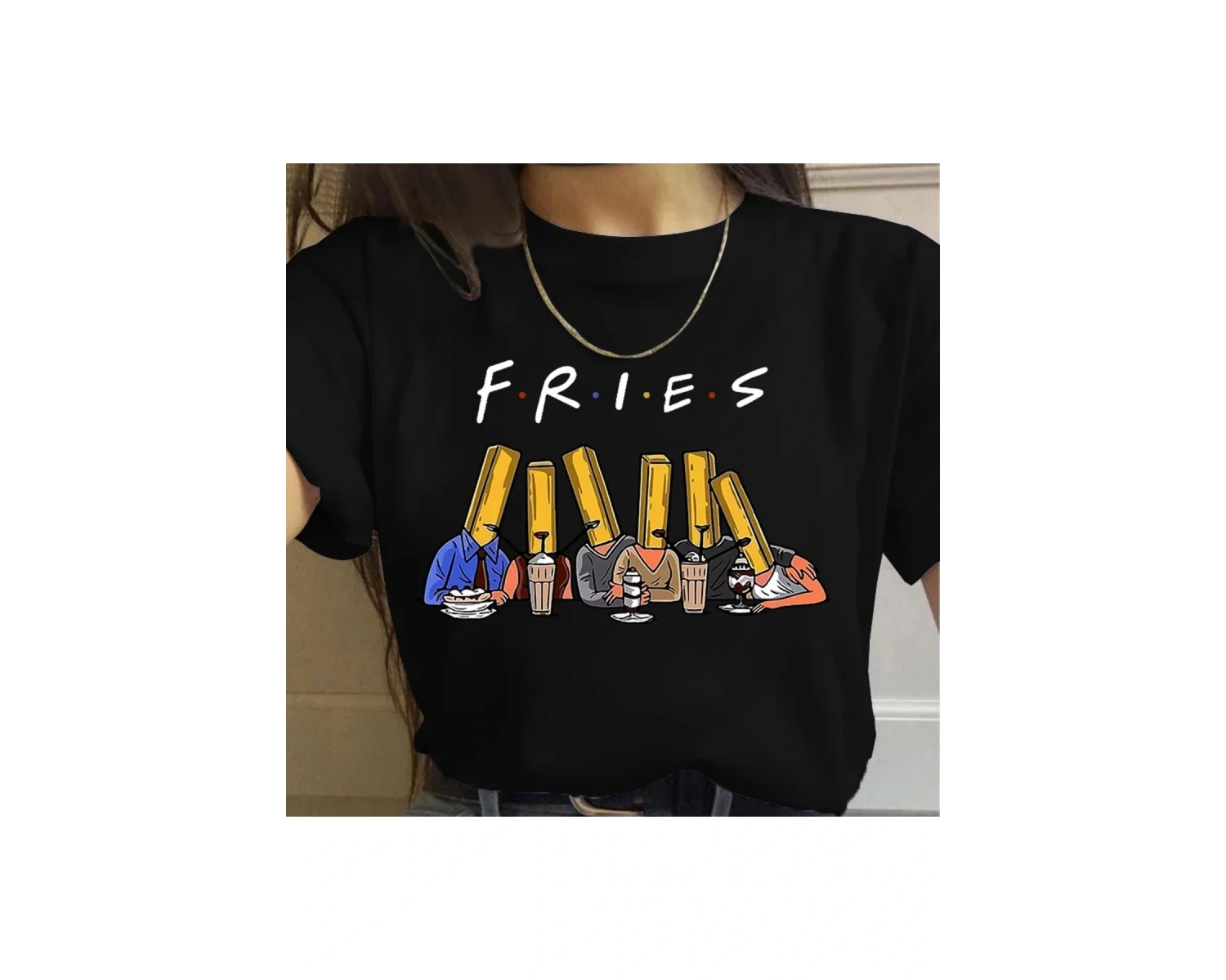 Beyaz Arkadaşlar TV Gösterisi harajuku Ullzang Karikatür Baskı 90s Grafi