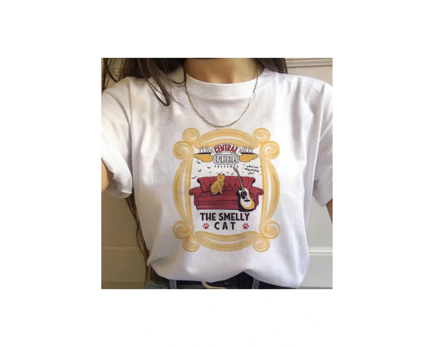 Beyaz Arkadaşlar TV Gösterisi harajuku Ullzang Karikatür Baskı 90s Grafi