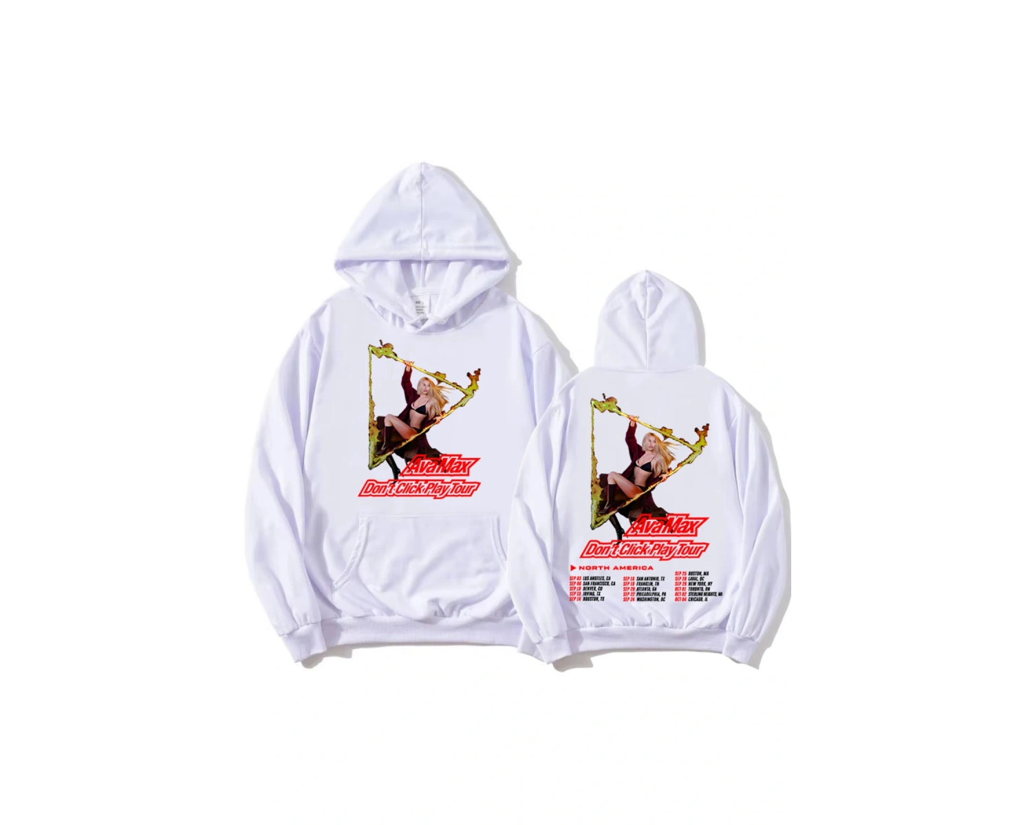 Beyaz Ava Max Dont Click Play Tour Hoodies Casual Long Sleeve Hooded AutumnWinte
