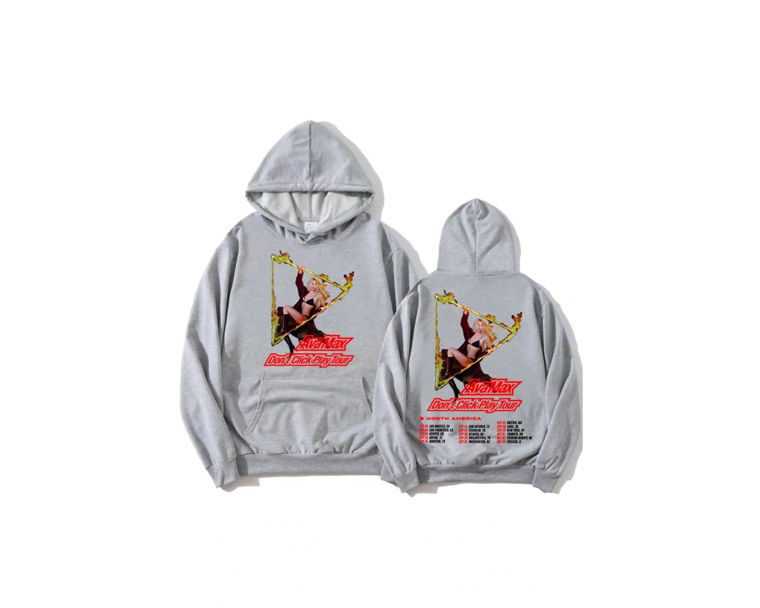 Beyaz Ava Max Dont Click Play Tour Hoodies Casual Long Sleeve Hooded AutumnWinte