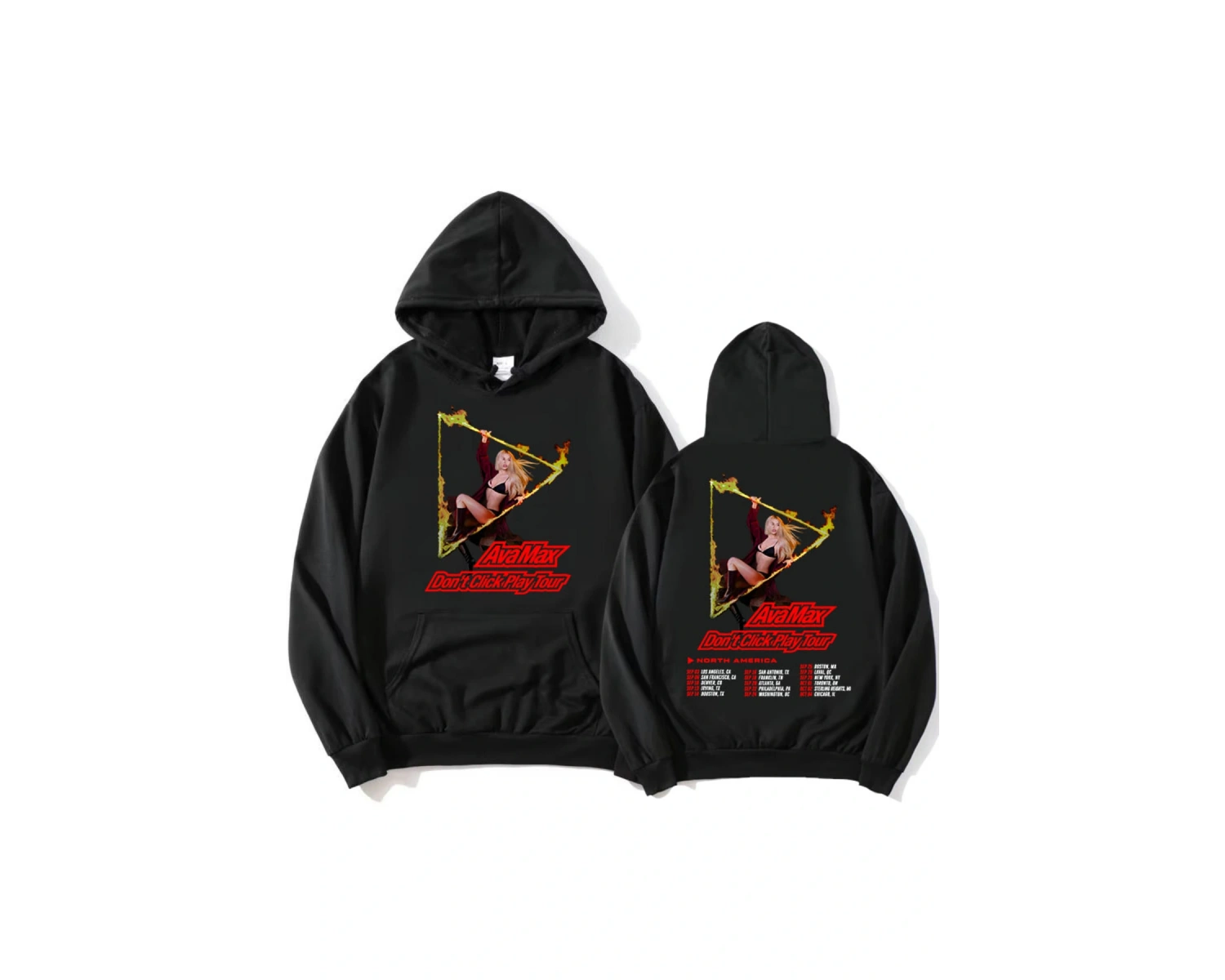 Beyaz Ava Max Dont Click Play Tour Hoodies Casual Long Sleeve Hooded AutumnWinte