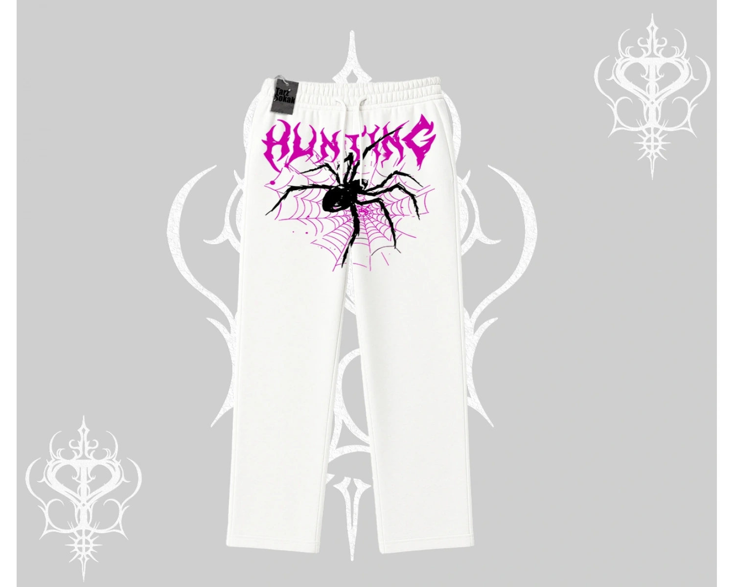 Beyaz Baggy Eşofman Altı Autumn Spider