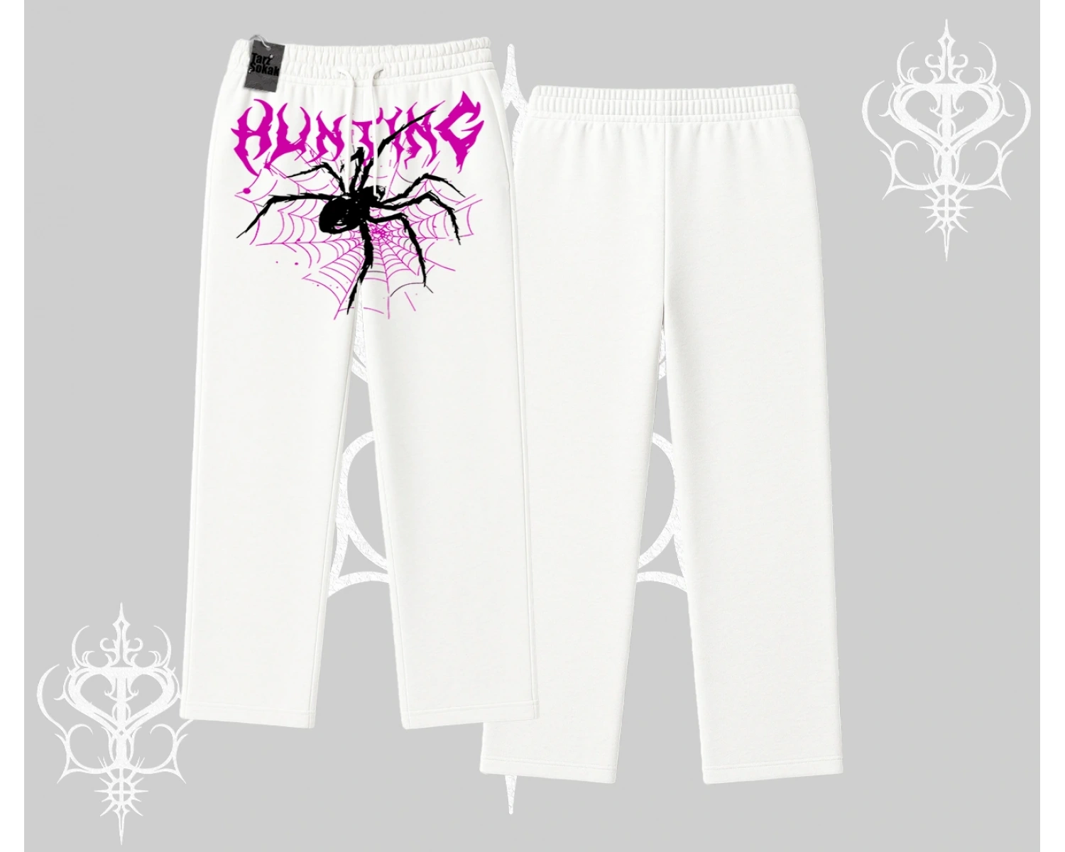 Beyaz Baggy Eşofman Altı Autumn Spider