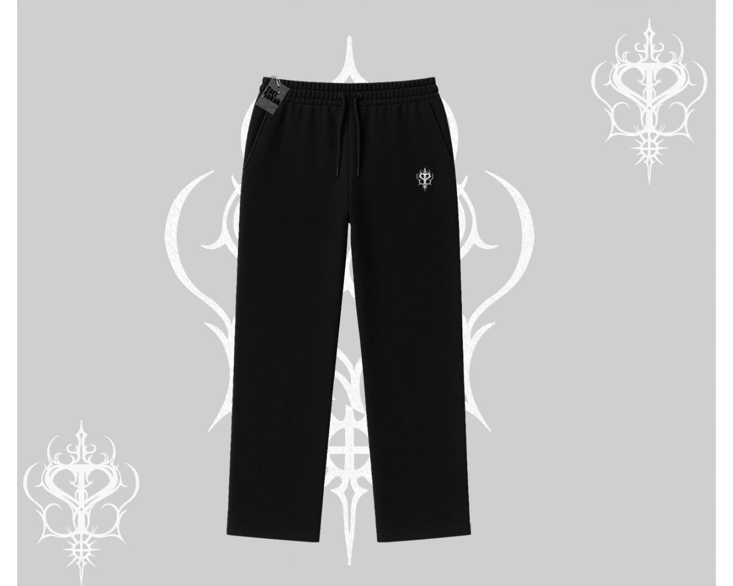 Beyaz Baggy Eşofman Altı Özel logolu