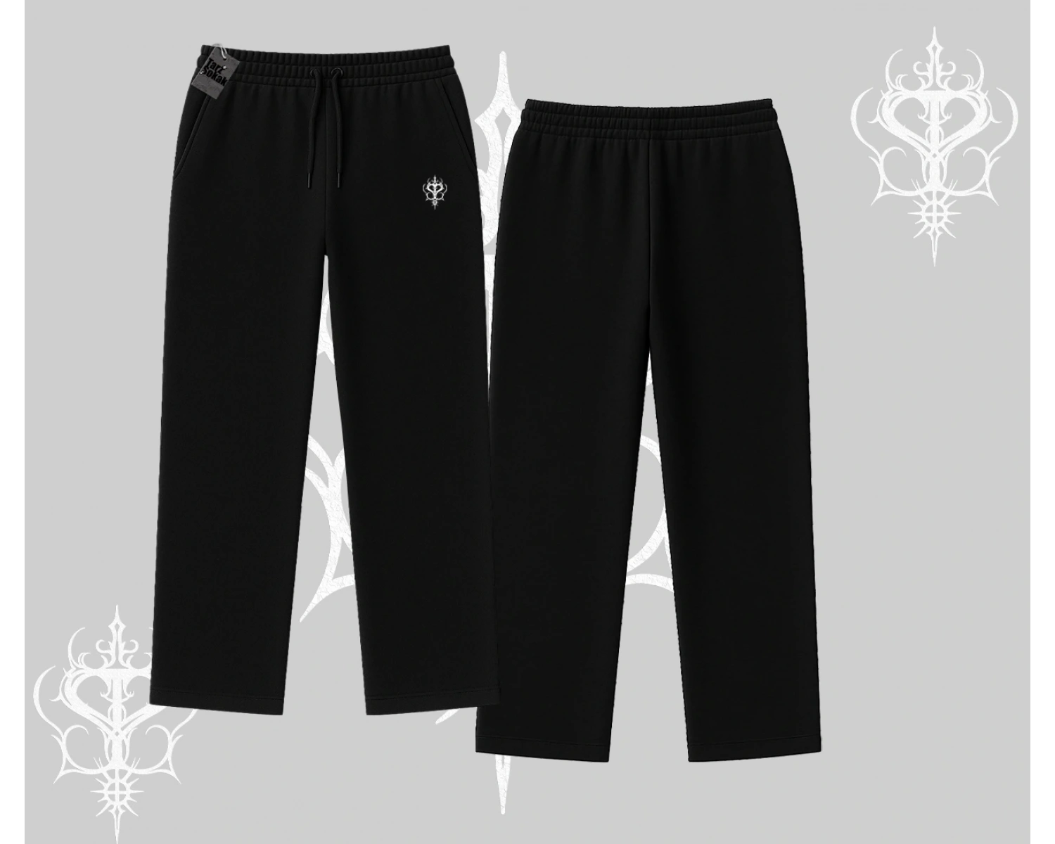 Beyaz Baggy Eşofman Altı Özel logolu