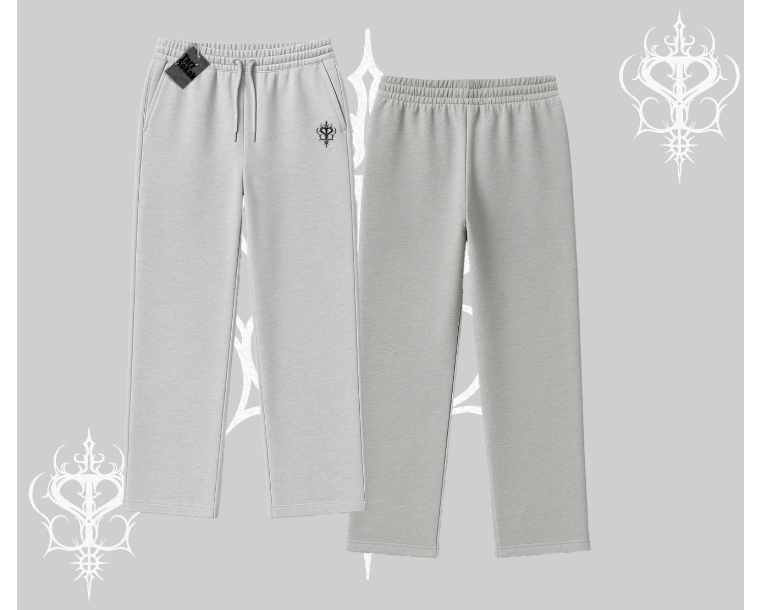 Beyaz Baggy Eşofman Altı Özel logolu