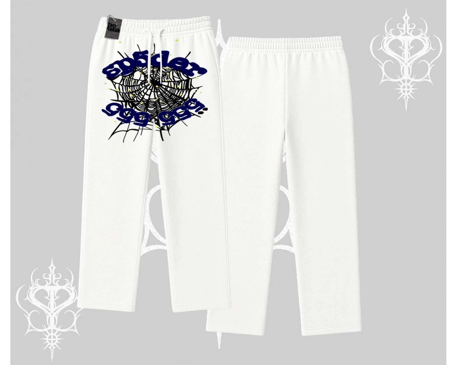 Beyaz Baggy Eşofman Altı Sp55der