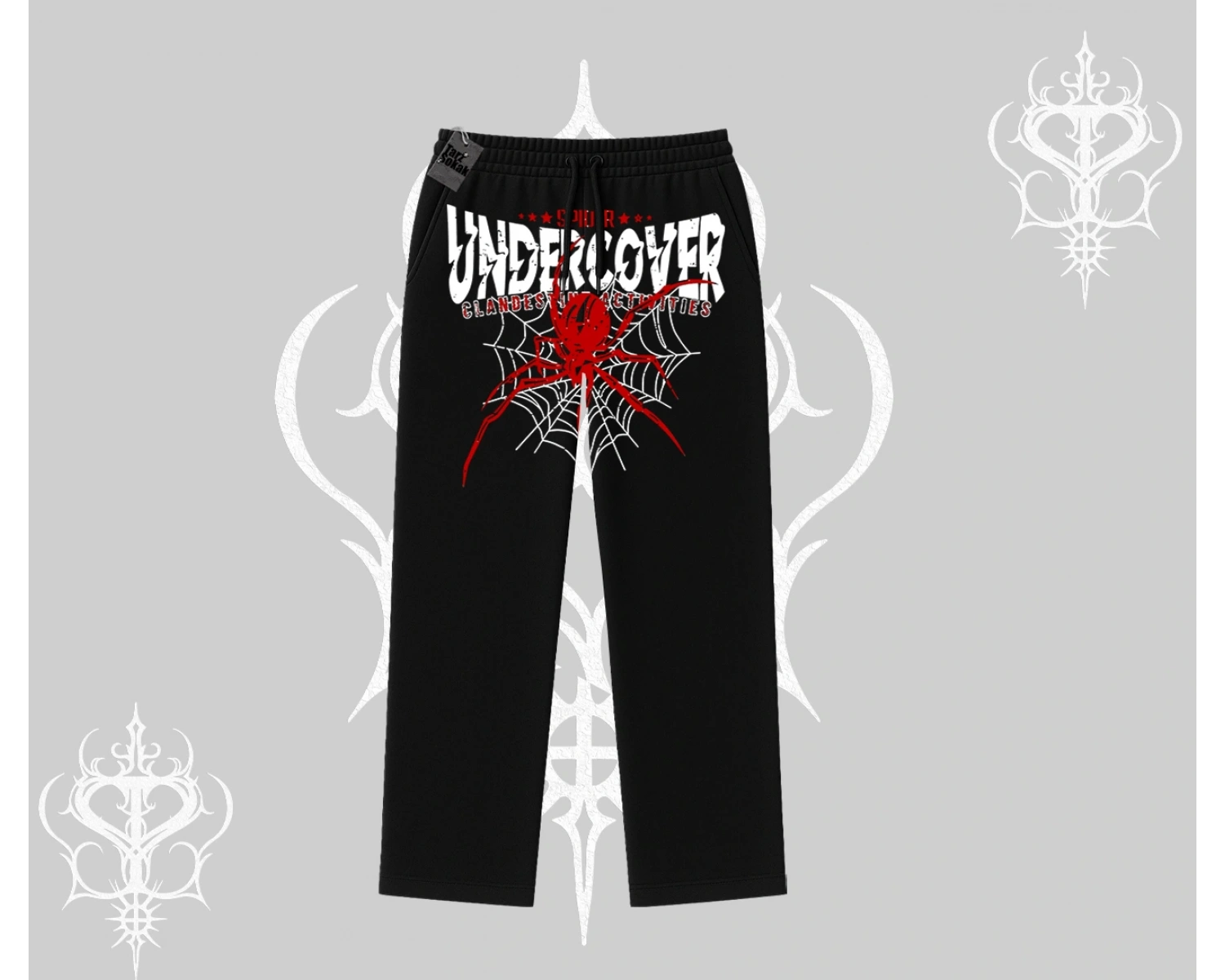 Beyaz Baggy Eşofman Altı Spider Undercover