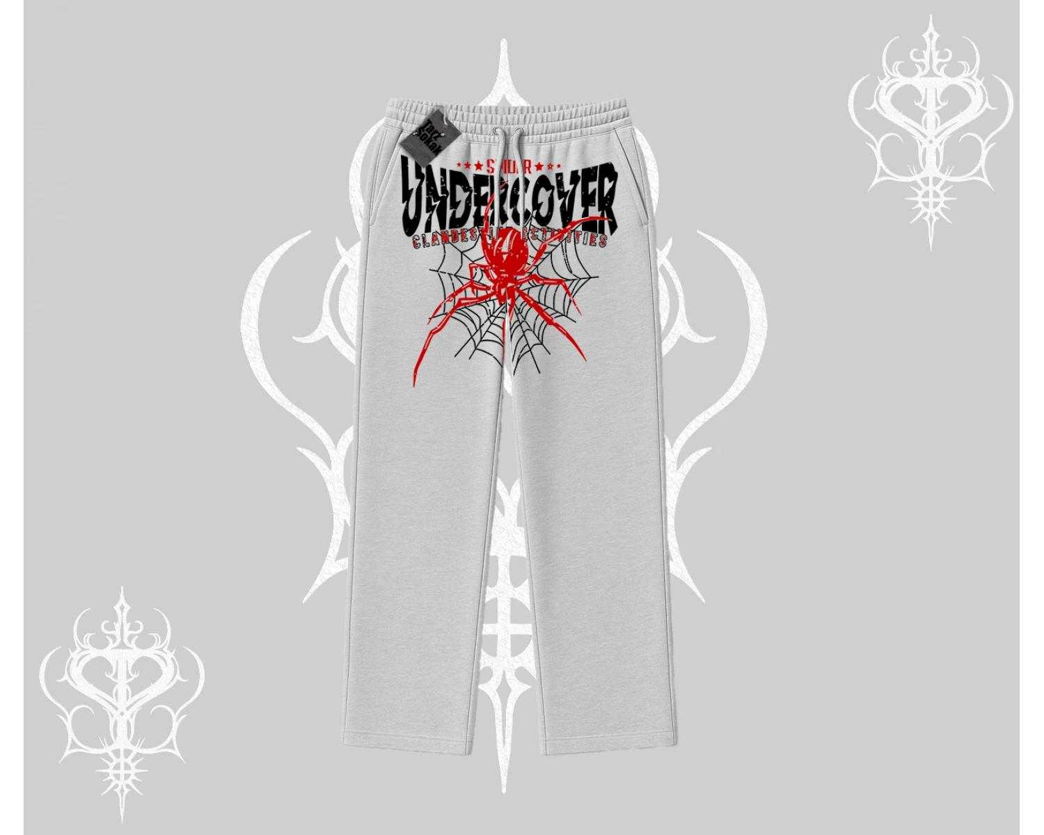 Beyaz Baggy Eşofman Altı Spider Undercover