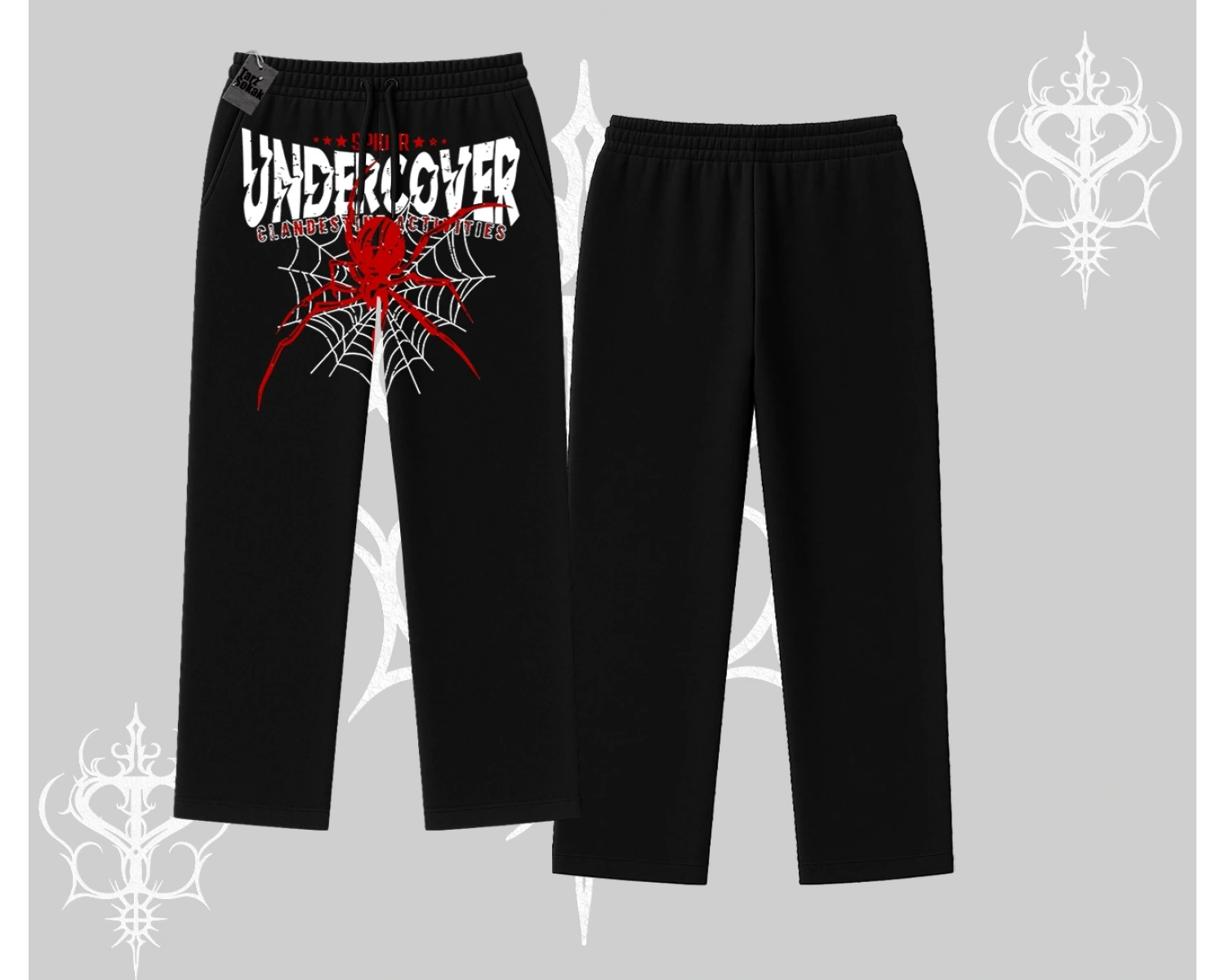 Beyaz Baggy Eşofman Altı Spider Undercover