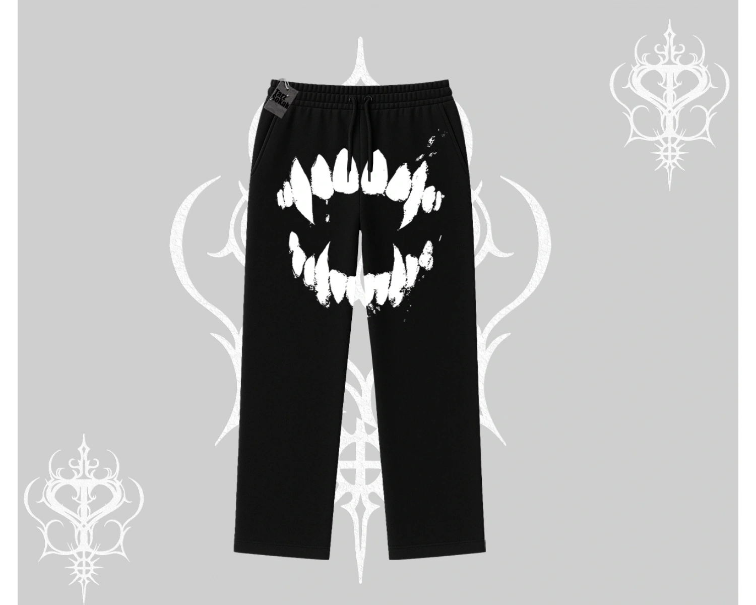 Beyaz Baggy Eşofman Altı Vampir Dış