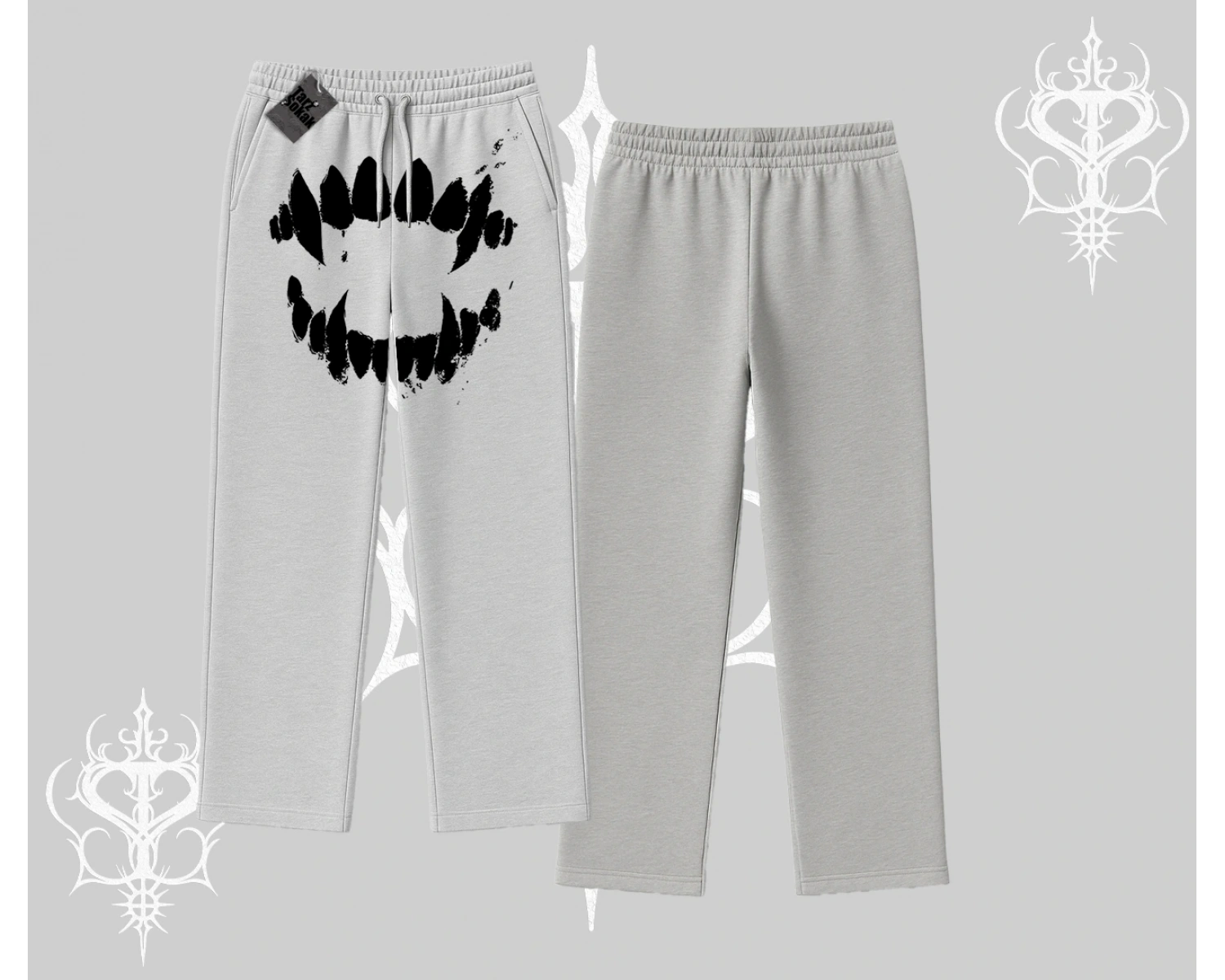 Beyaz Baggy Eşofman Altı Vampir Dış