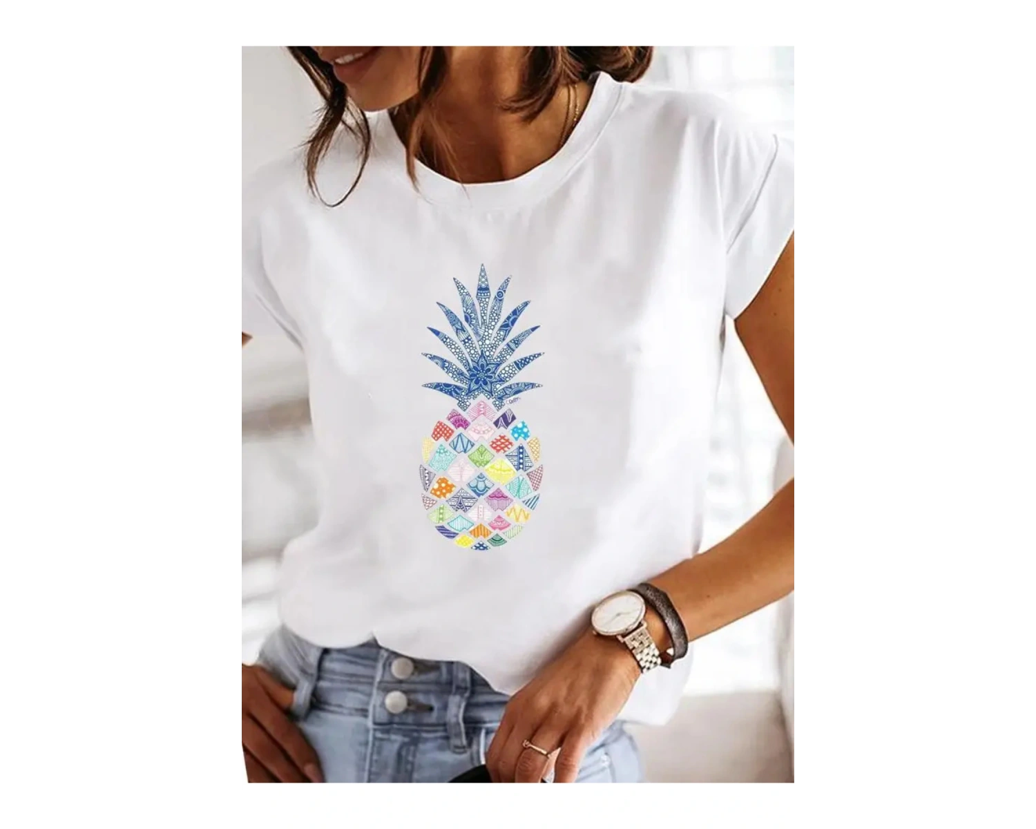 Beyaz Baskılı Yaz Suluboya Aşk Kalp Çizgili Elbise Grafik