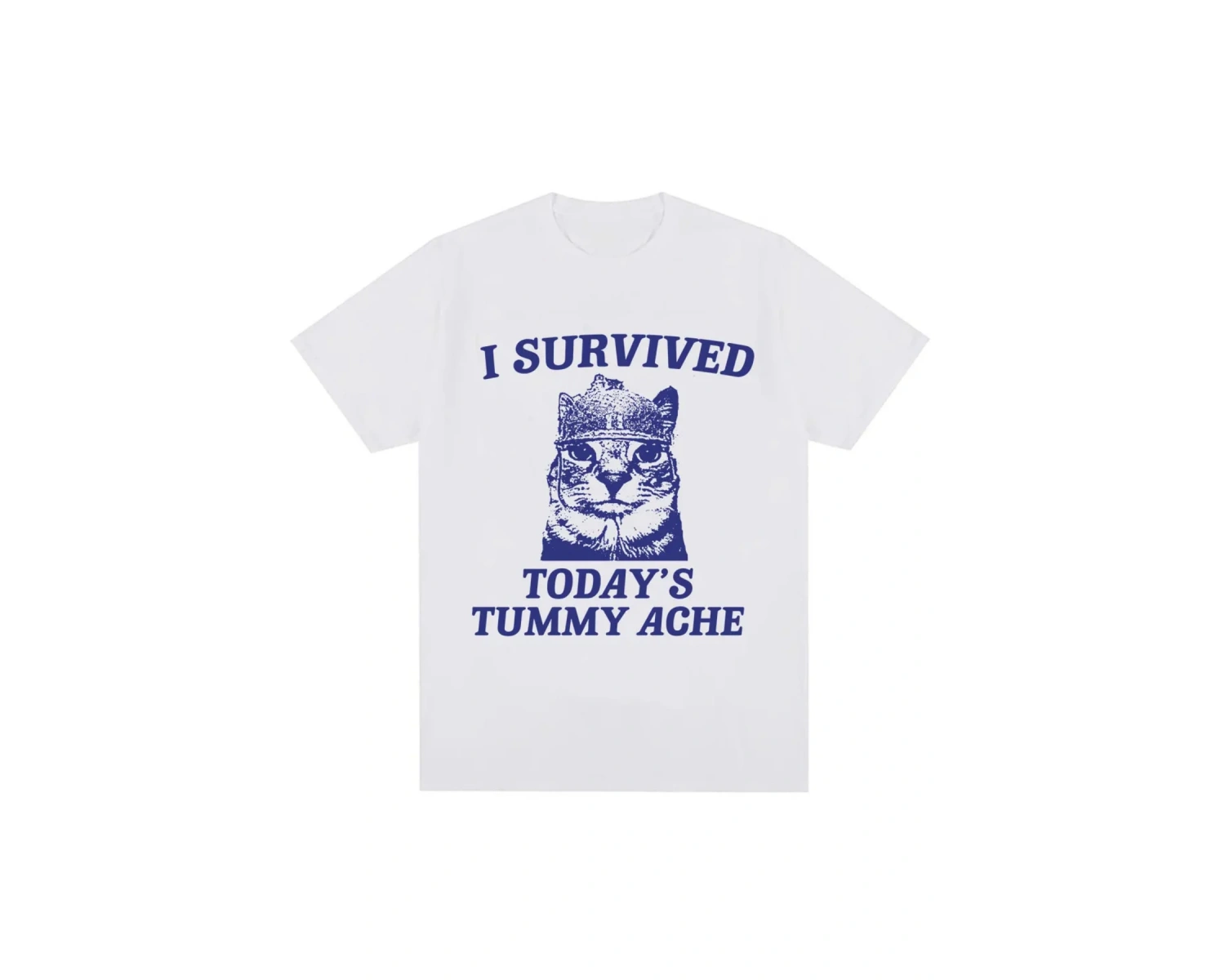 Beyaz Bin Yard Bakış Kedi Komik Meme Mizah Tarzı Vintage li T Kad