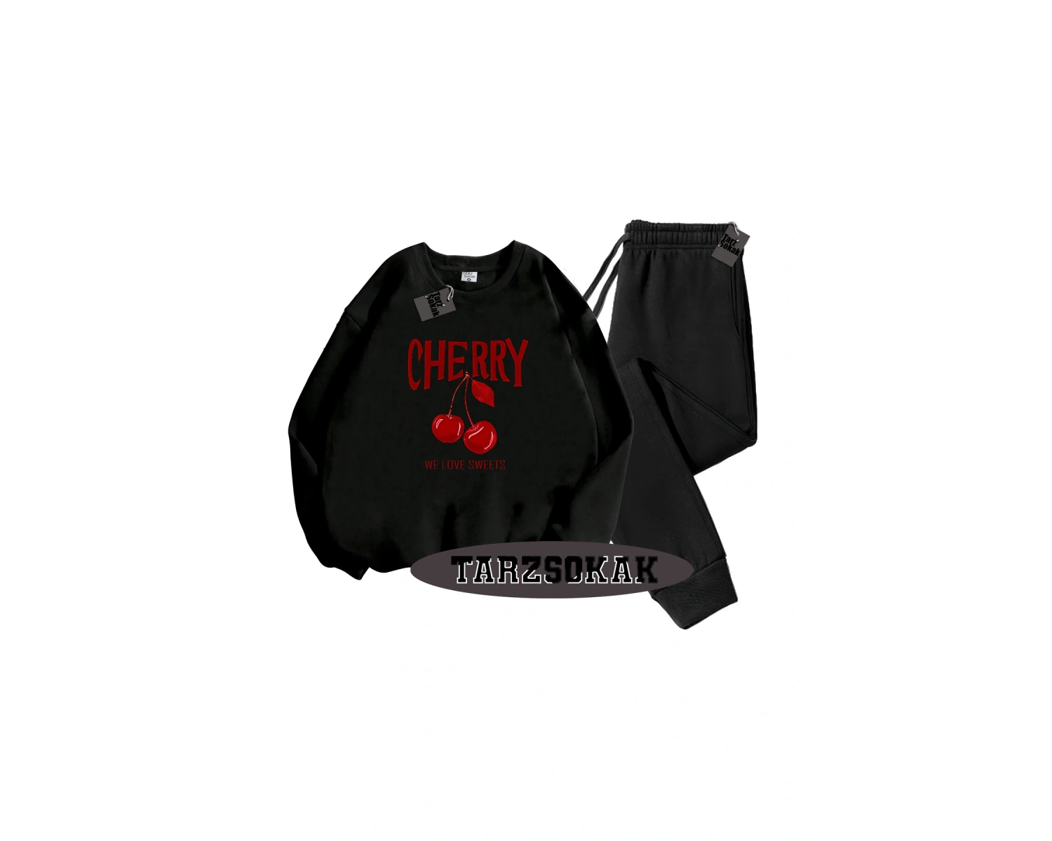 Beyaz Biskilet Cherry Detaylı ikili TAKIM