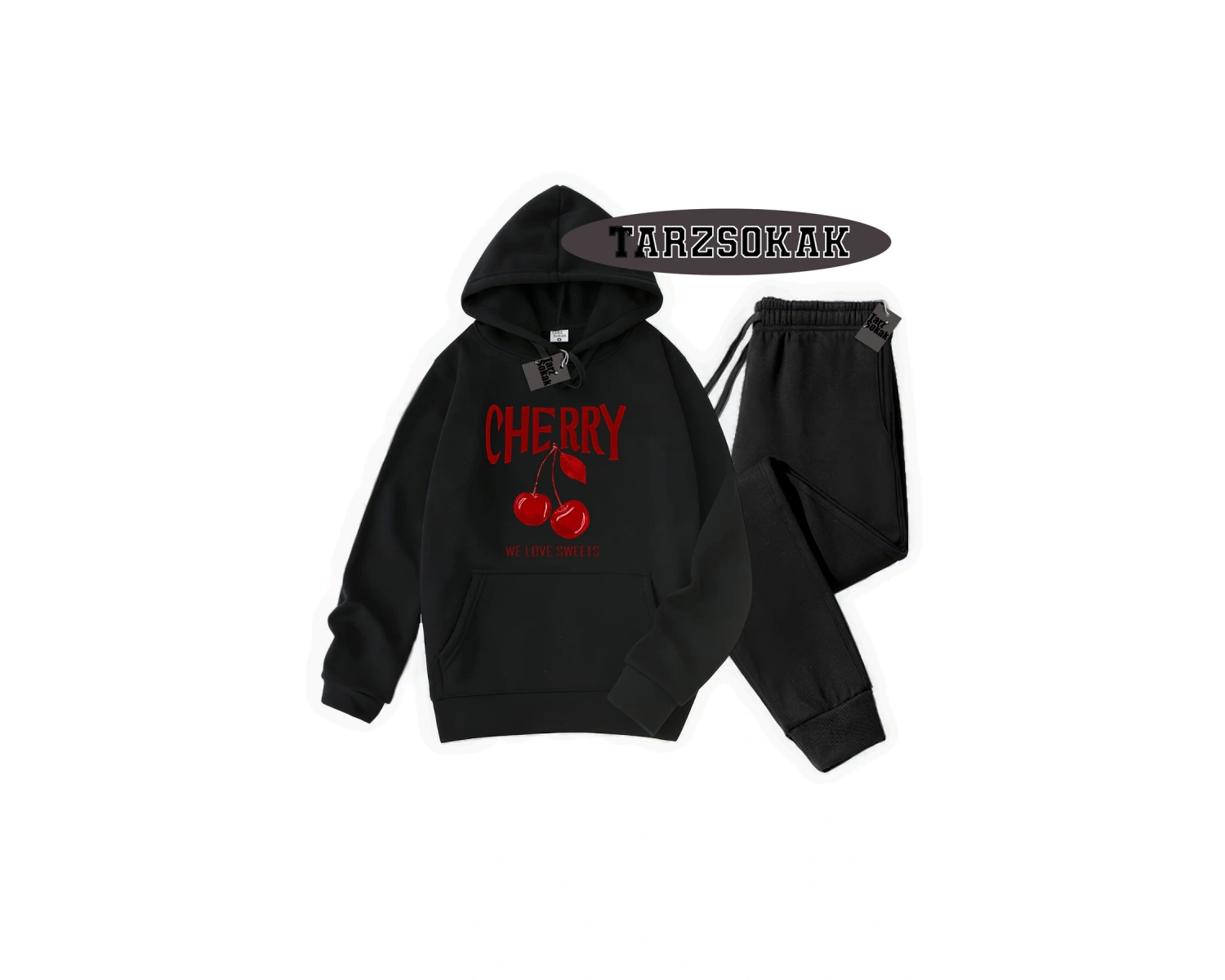 Beyaz Biskilet Cherry Detaylı ikili TAKIM