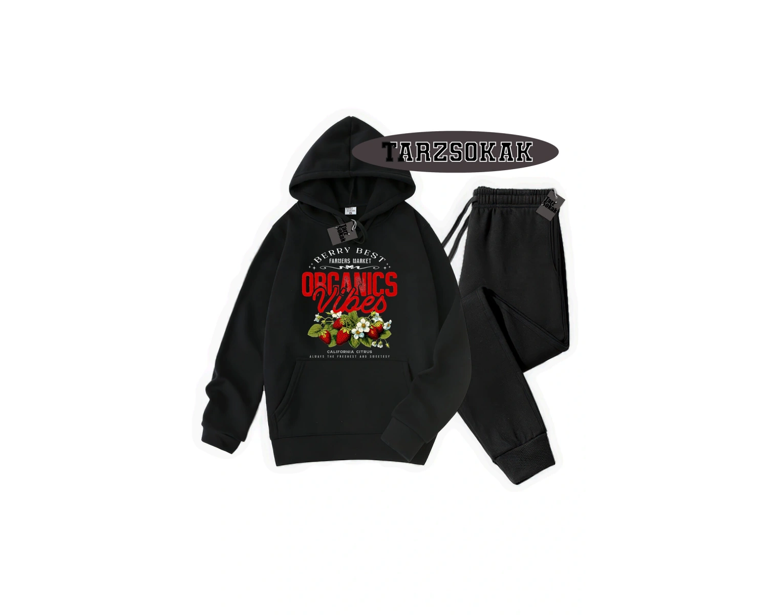 Beyaz Biskilet Çilek Detaylı ikili TAKIM