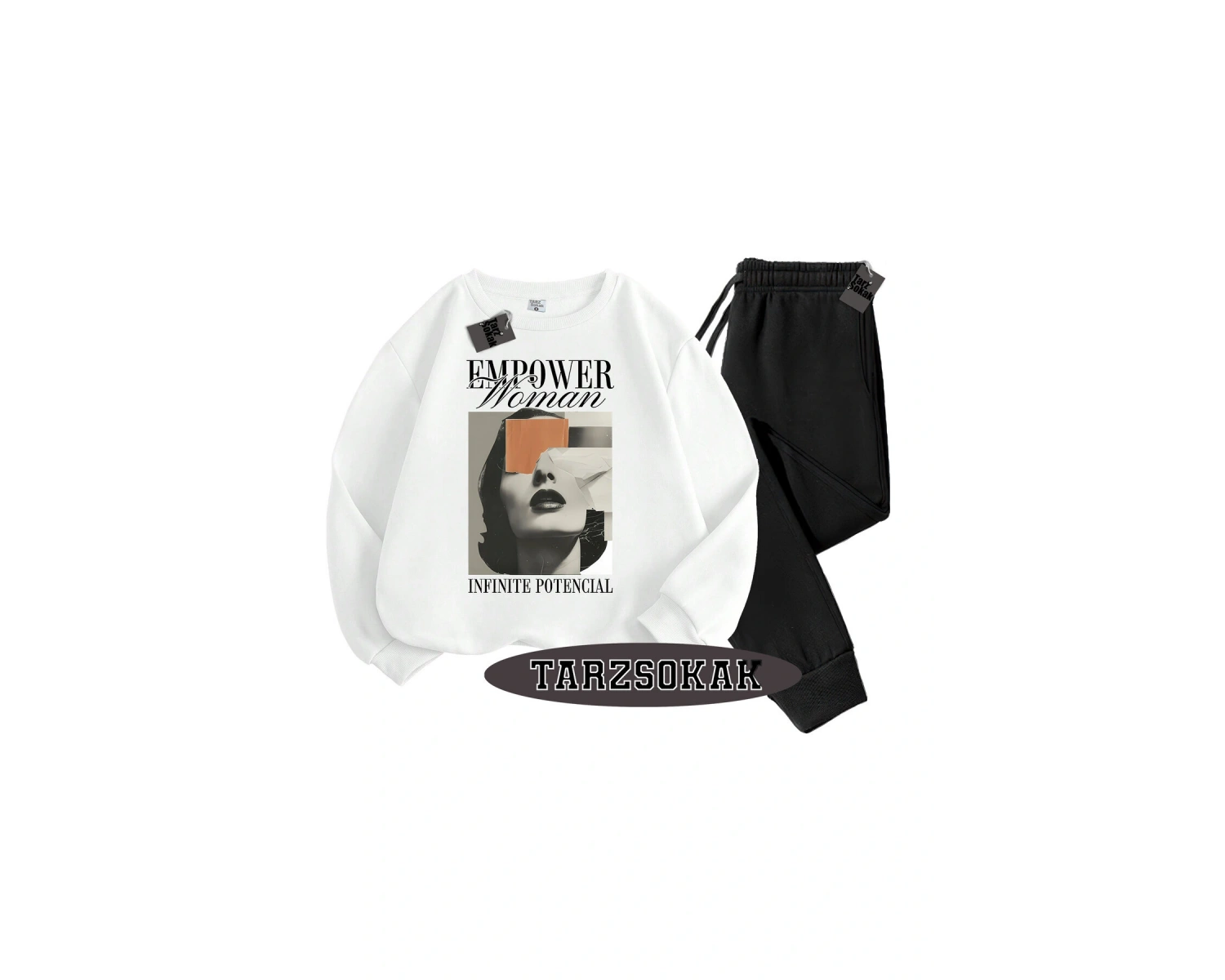 Beyaz Biskilet EmpoweR Detaylı ikili TAKIM