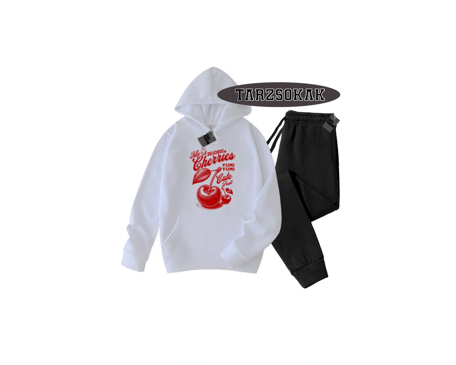 Beyaz Biskilet Herry Yum Yum Detaylı ikili TAKIM