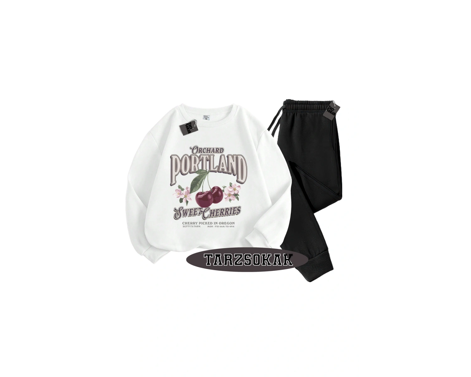 Beyaz Biskilet Orchard Detaylı ikili TAKIM