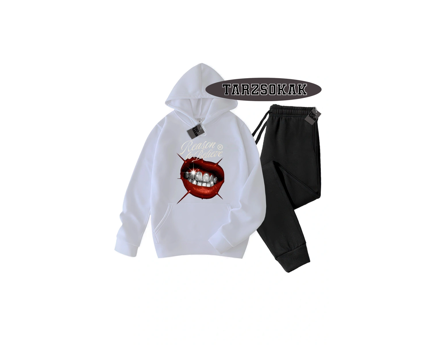 Beyaz Biskilet Reason Detaylı ikili TAKIM