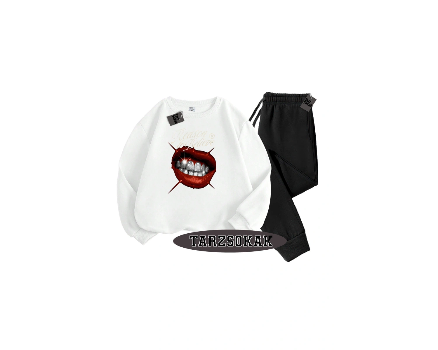 Beyaz Biskilet Reason Detaylı ikili TAKIM