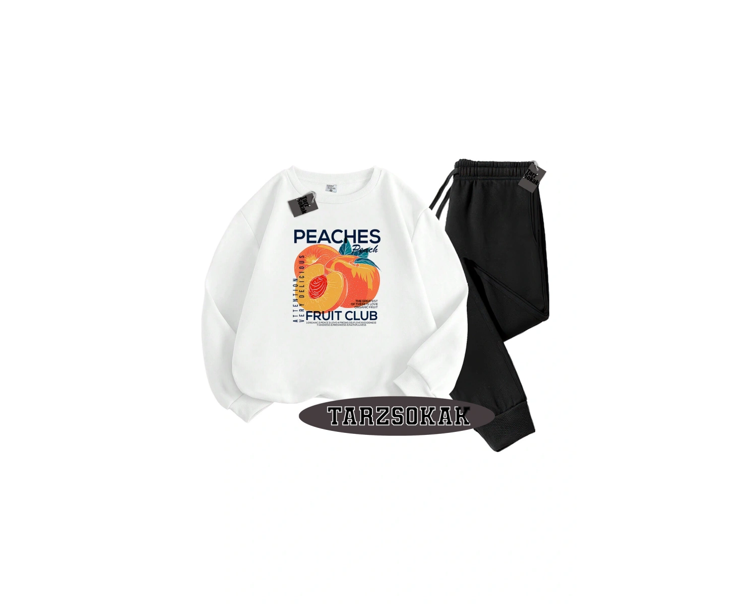 Beyaz Biskilet ŞEftali Detaylı ikili TAKIM