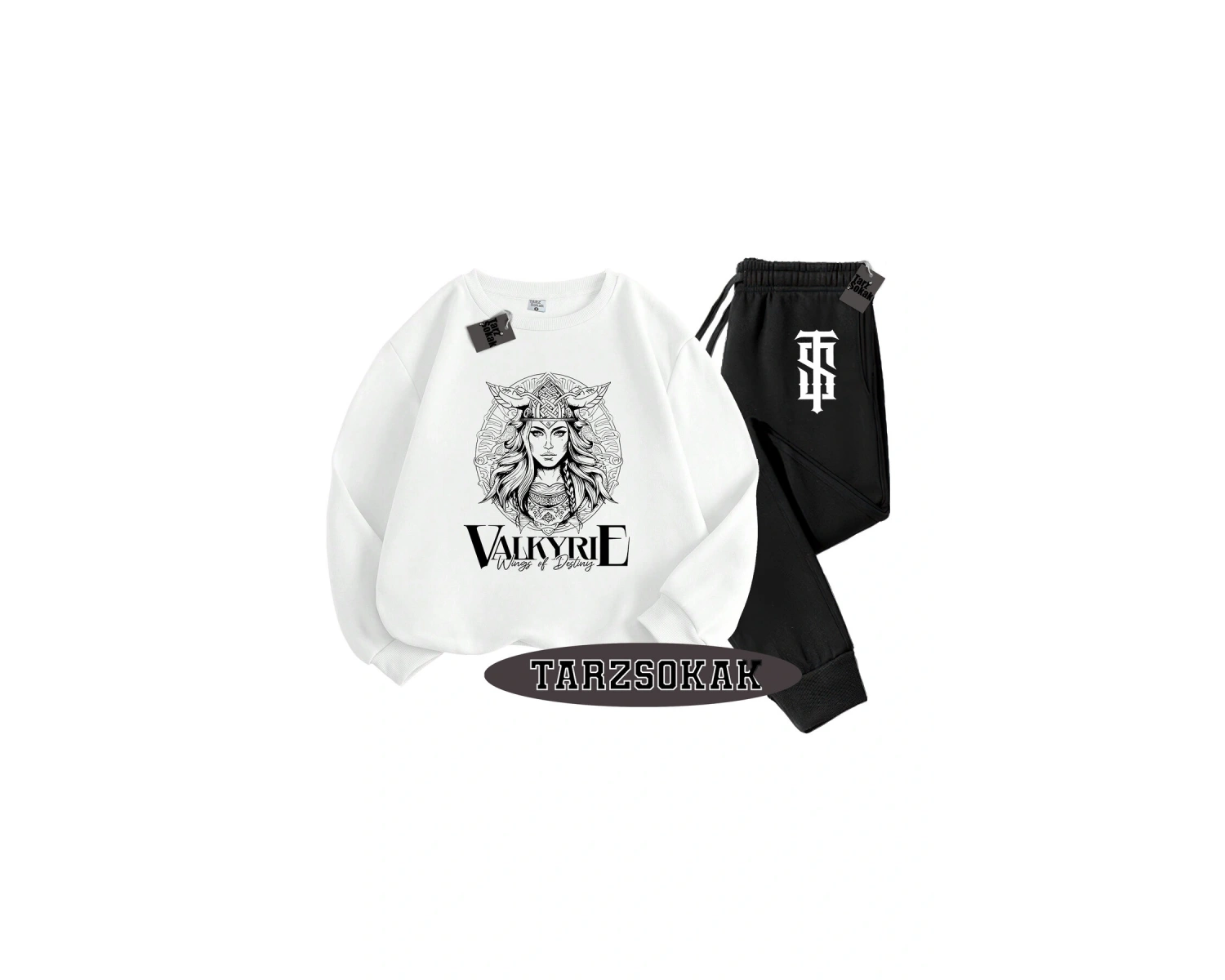 Beyaz Biskilet Valkyrıe Detaylı ikili TAKIM