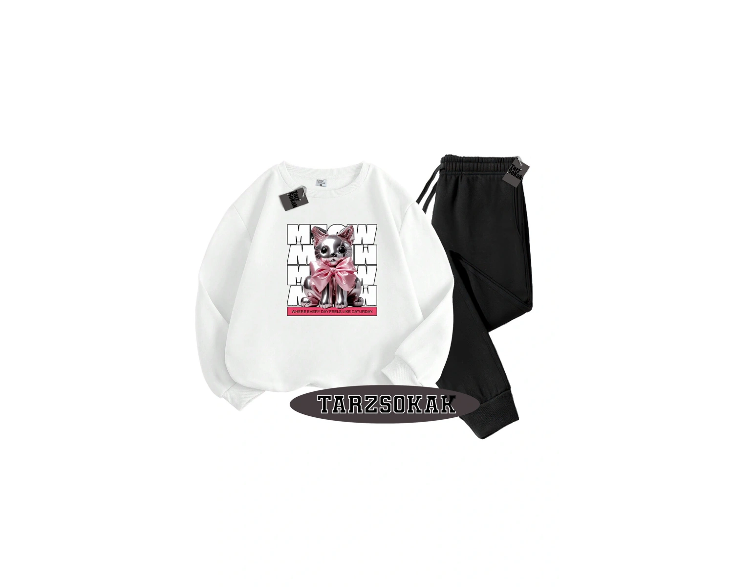 Beyaz Biskilet Where Everday Detaylı ikili TAKIM