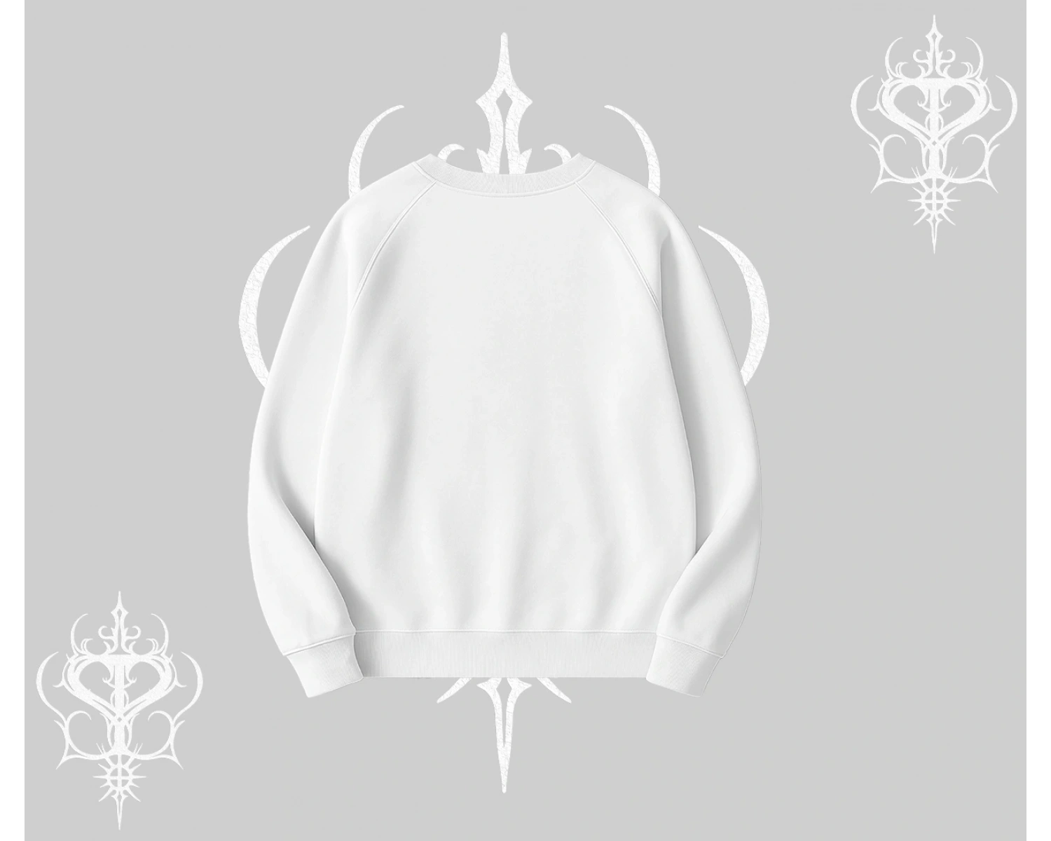 Beyaz Biskilet Yaka Sweatshirt Autumn Spider