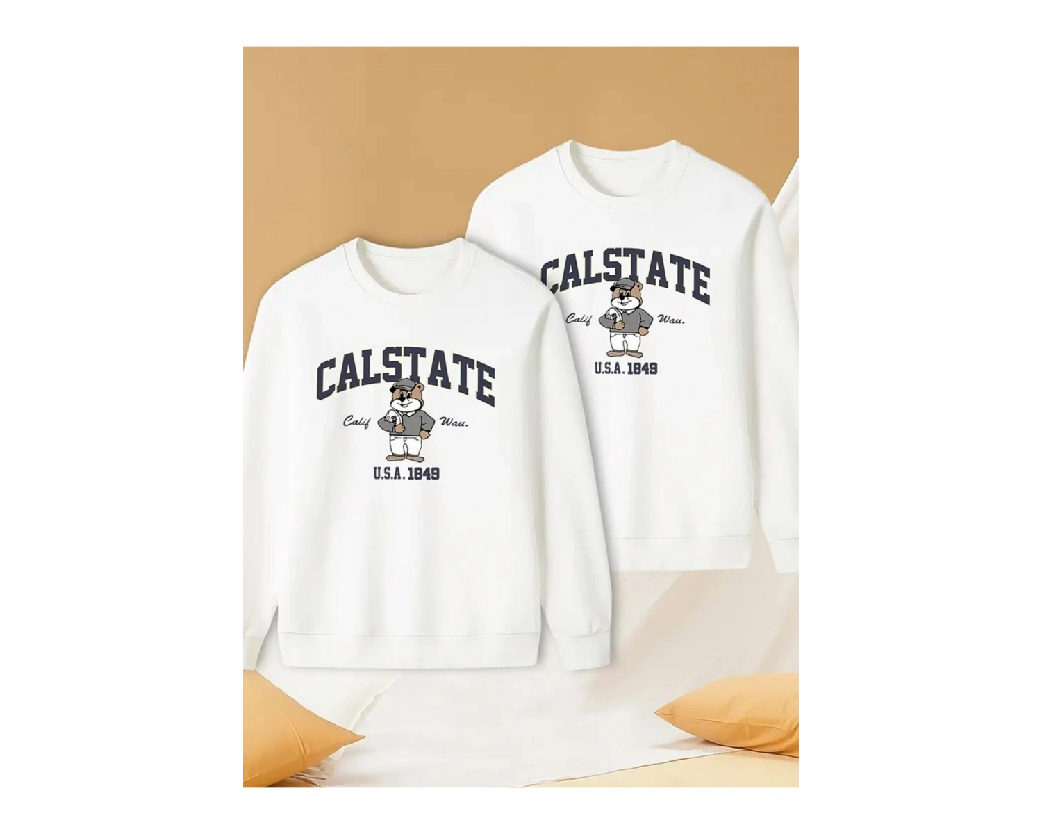 Beyaz Biskilet Yaka Sweatshirt Çift Sevgili Kombinleri Couple Clothing