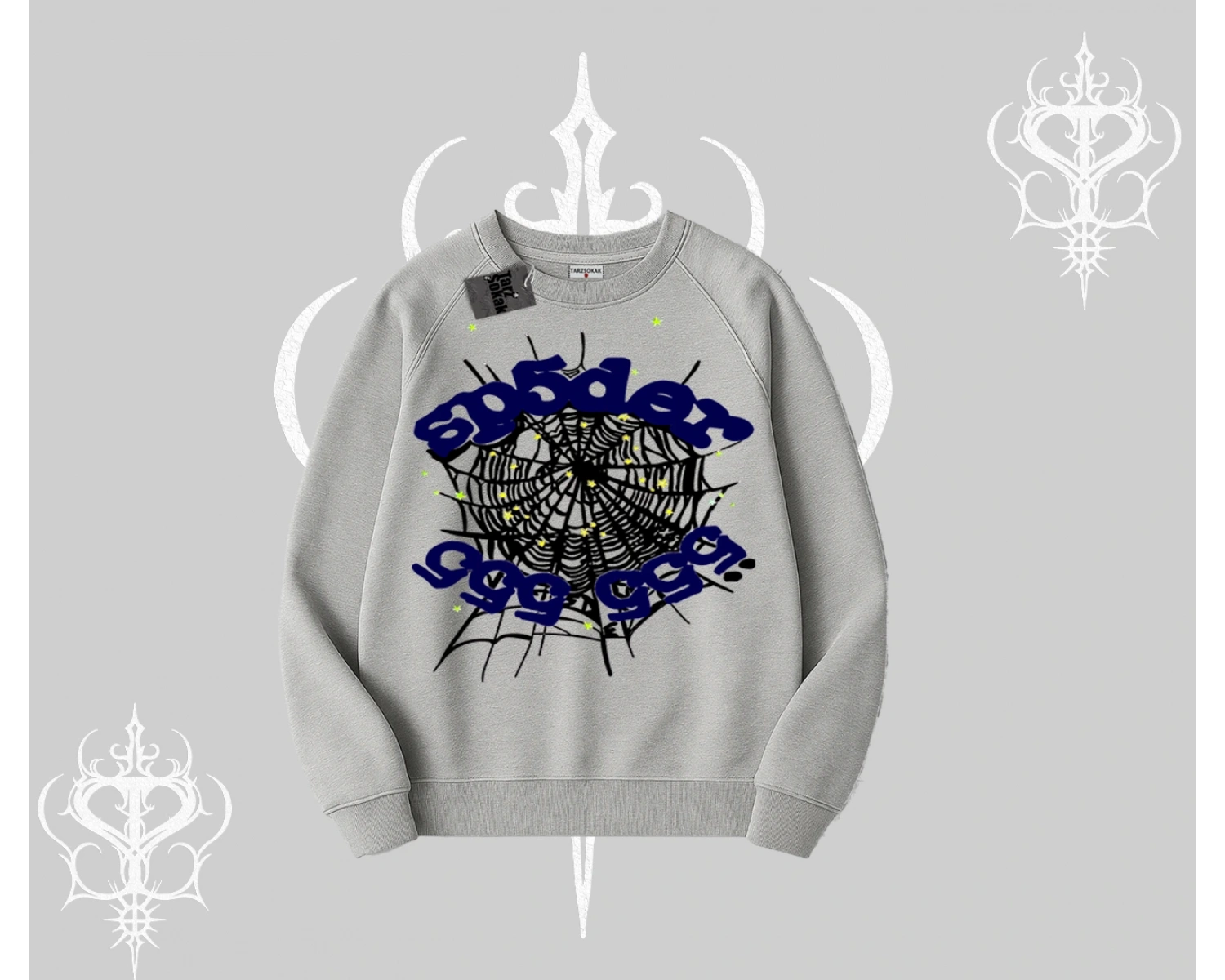 Beyaz Biskilet Yaka Sweatshirt Sp55der