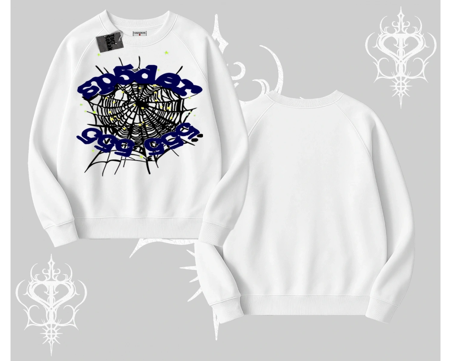 Beyaz Biskilet Yaka Sweatshirt Sp55der