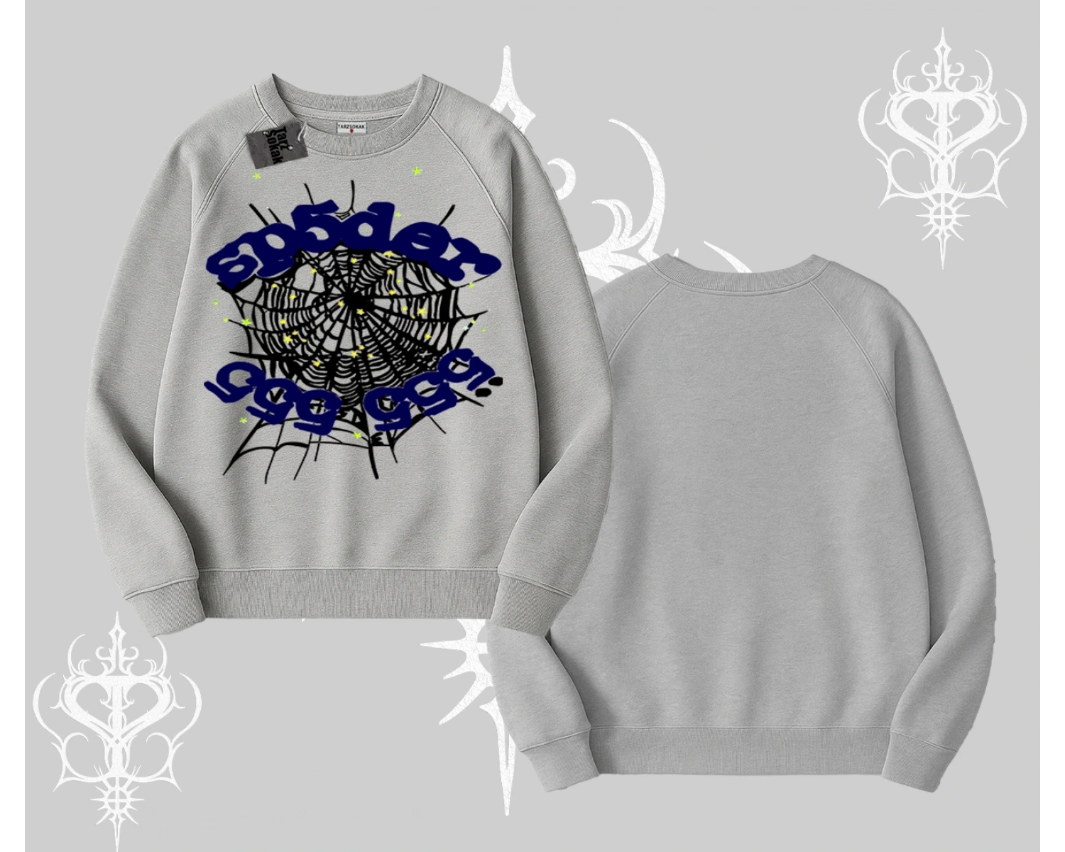 Beyaz Biskilet Yaka Sweatshirt Sp55der