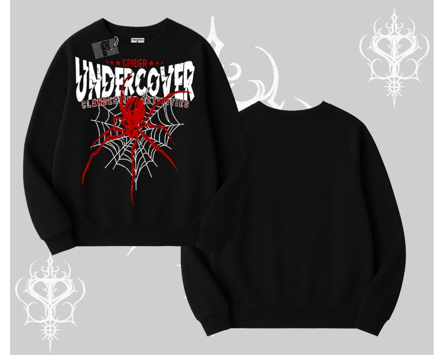 Beyaz Biskilet Yaka Sweatshirt Spider Undercover