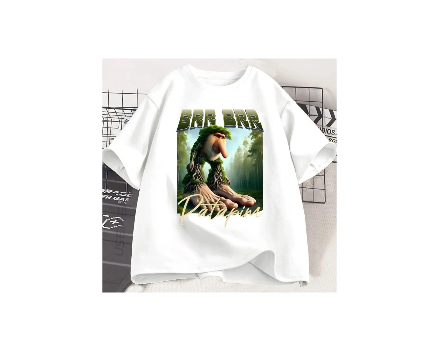 Beyaz Brr Brr Patapim Komik İtalyan Brainrot Hayvanlar Y2k leri Gevşek