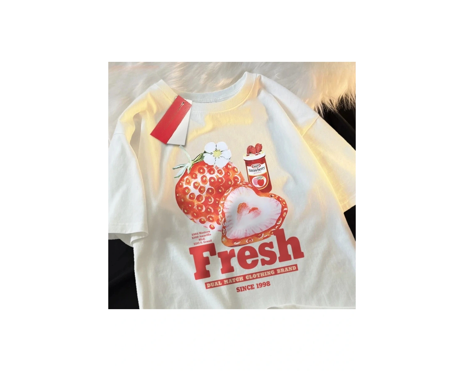 Beyaz Çilek 1998 leri T Çift Crewneck Grafik