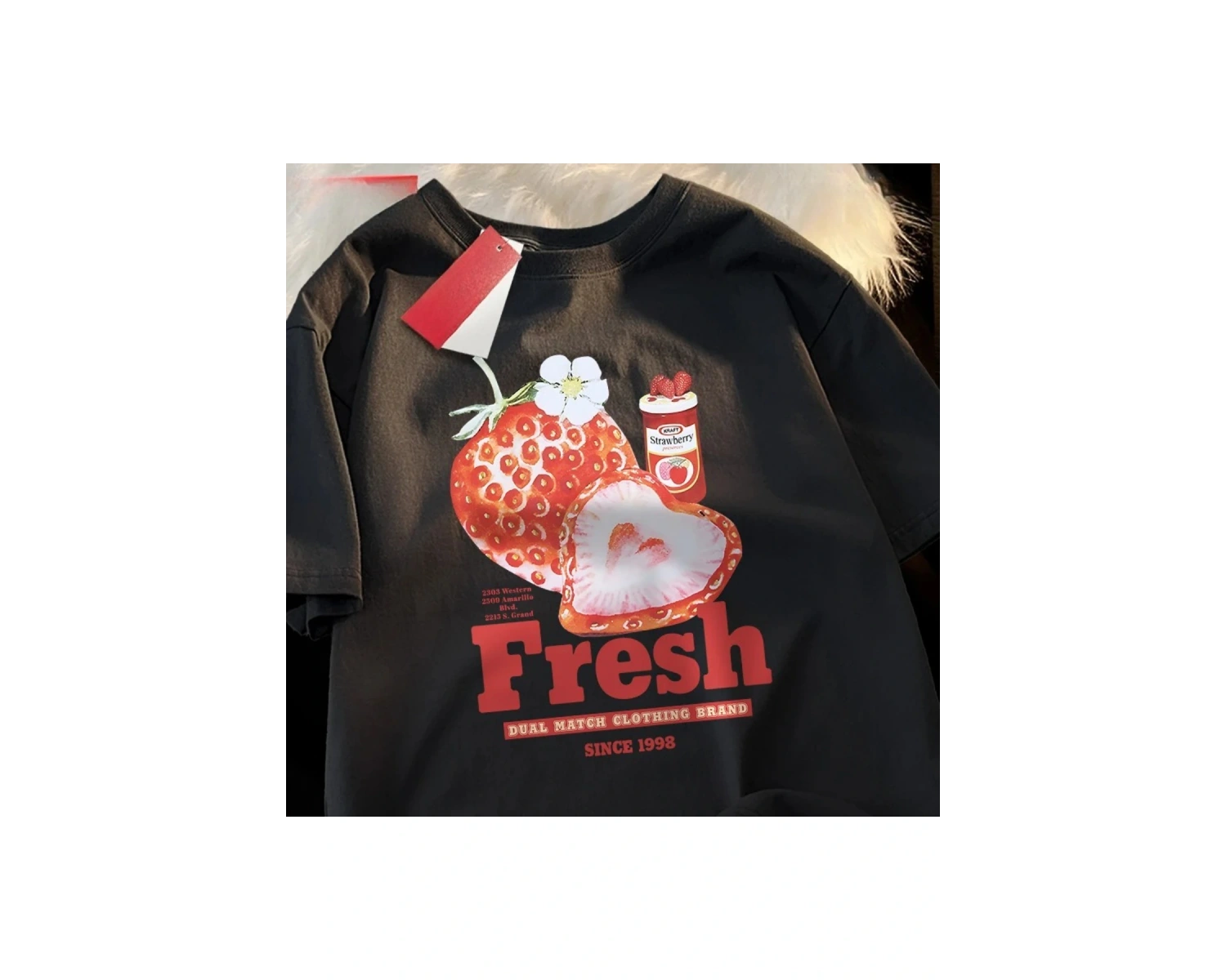 Beyaz Çilek 1998 leri T Çift Crewneck Grafik