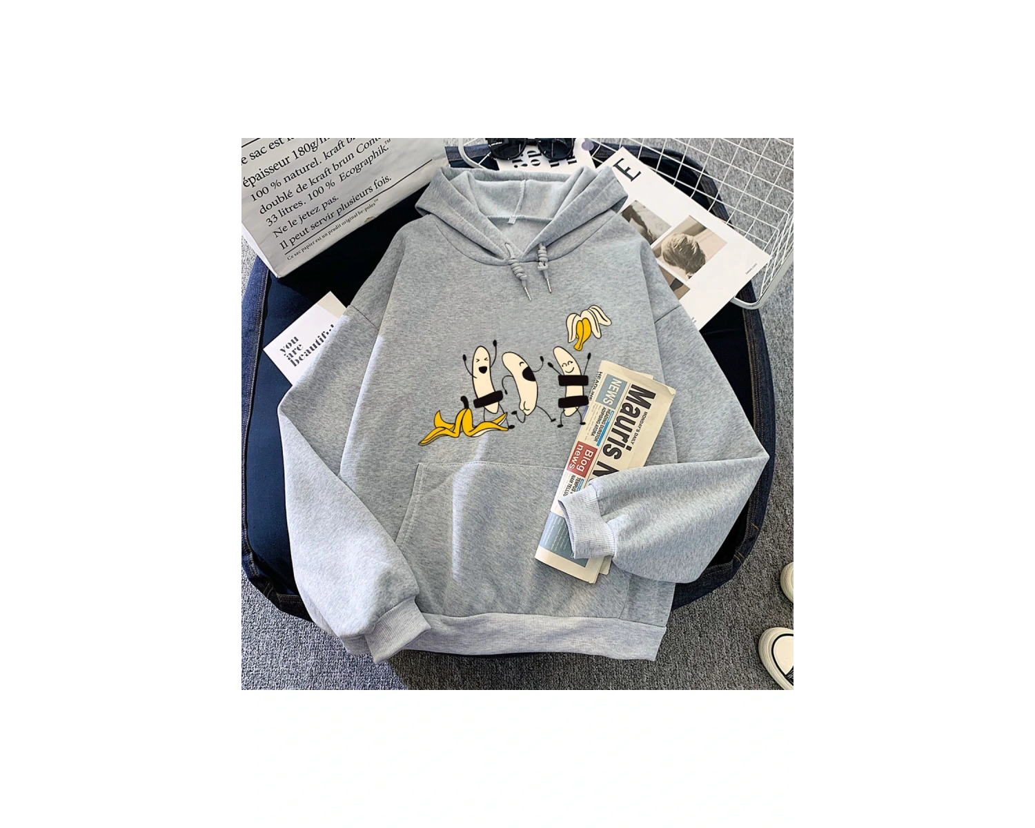 Beyaz Çıplak muz lar moda beyaz karikatür Unisex boy sevimli