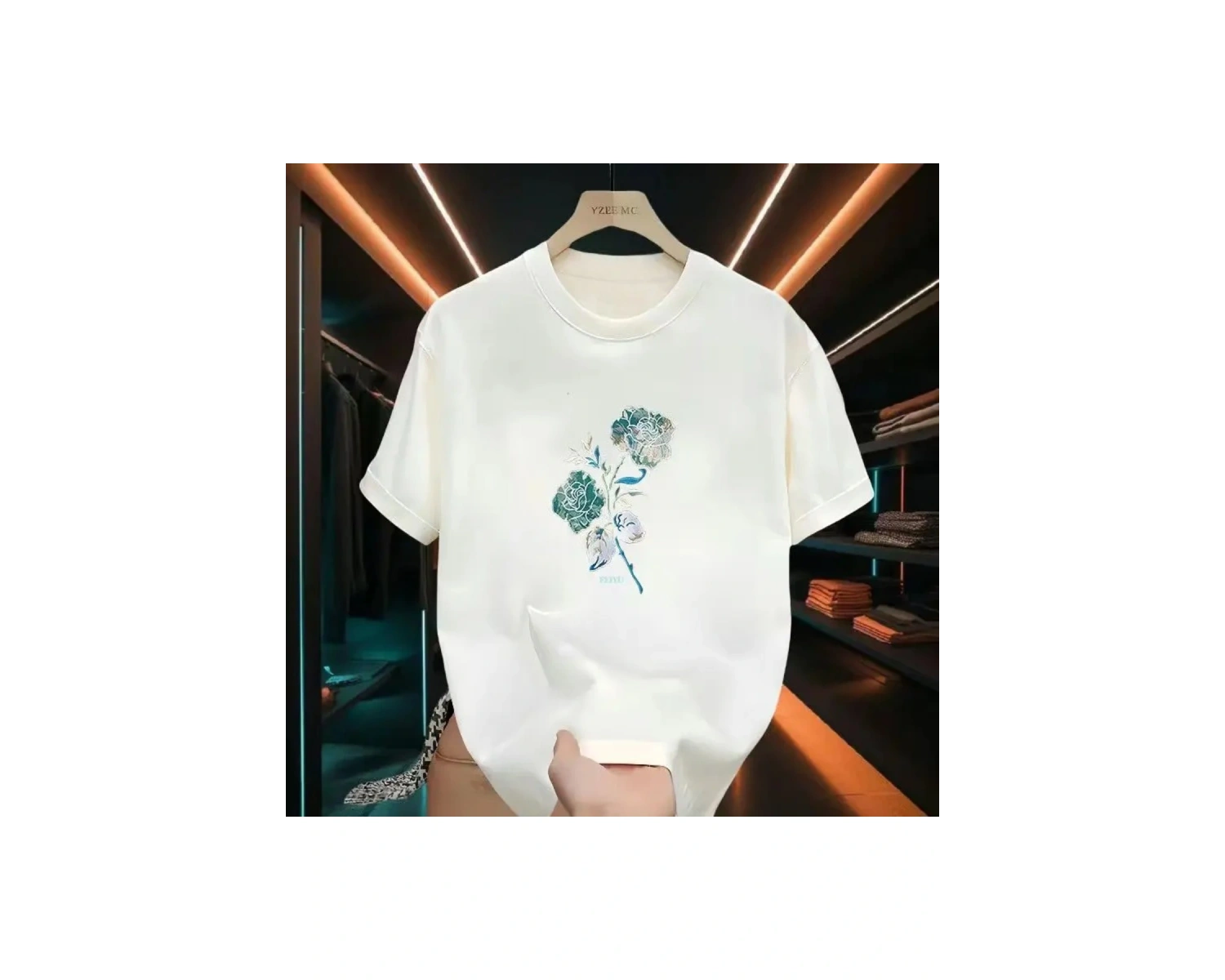 Beyaz Çok Yönlü Gevşek Trendy Yepyeni Saf Baskılı Taban Üst Grafik T