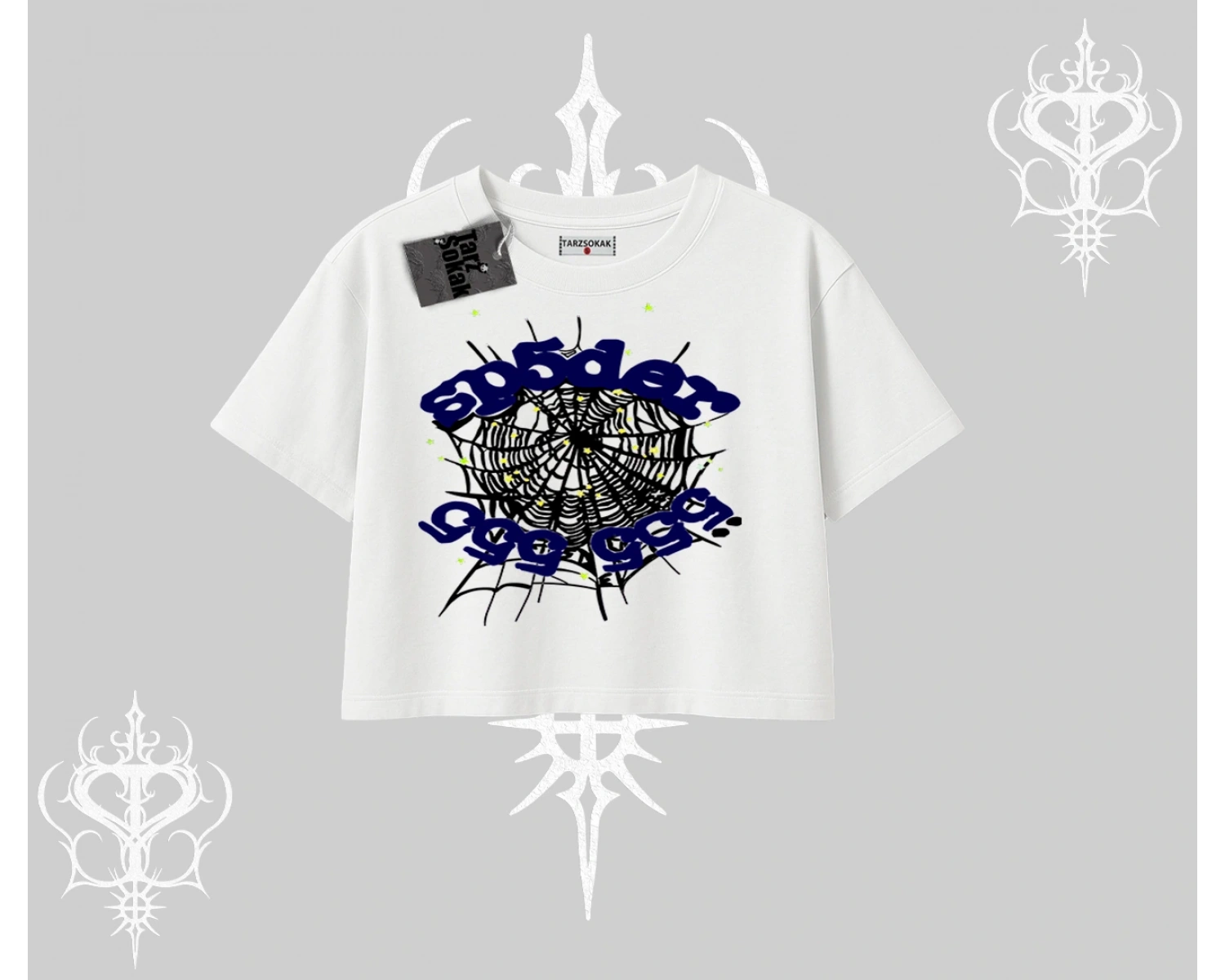 Beyaz Crop Tişört Sp55der