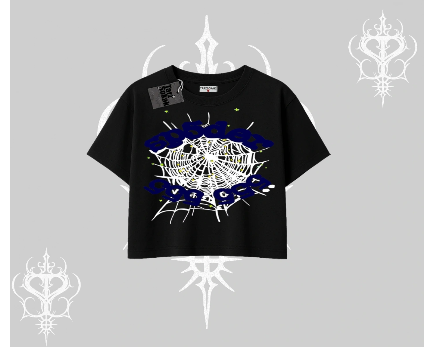 Beyaz Crop Tişört Sp55der