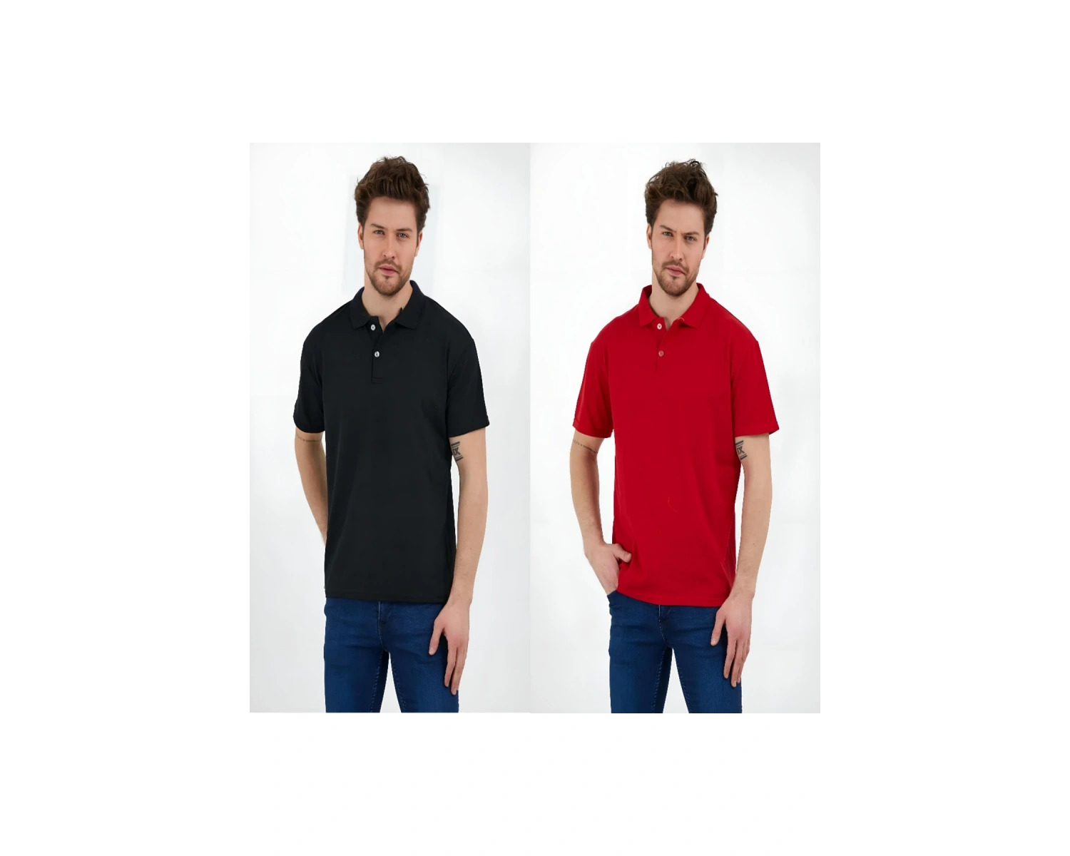 Beyaz Dar/slim Fitt Polo Yaka Tshirt.