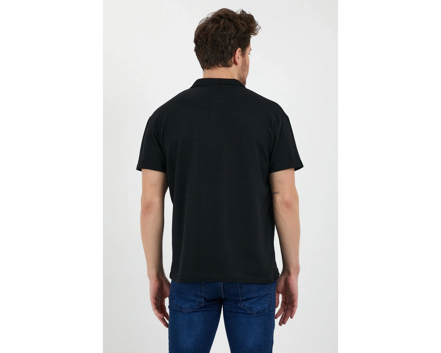 Beyaz Dar/slim Fitt Polo Yaka Tshirt.