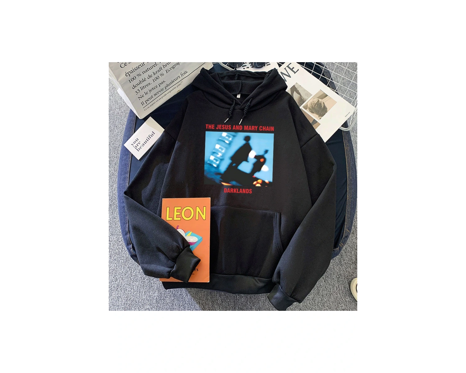 Beyaz Darklands Graphic Printing The Jesus and Mary Chain Rock Band Winter Long Sleeve