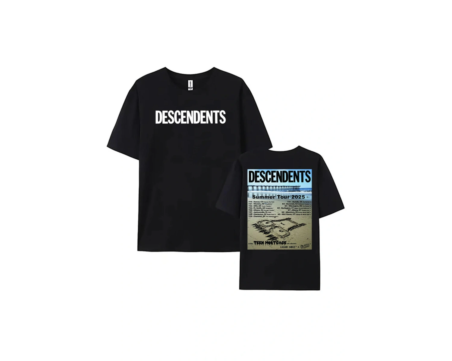 Beyaz DESCENDENTS Yaz Turu Yumuşak leri Bant Baskı